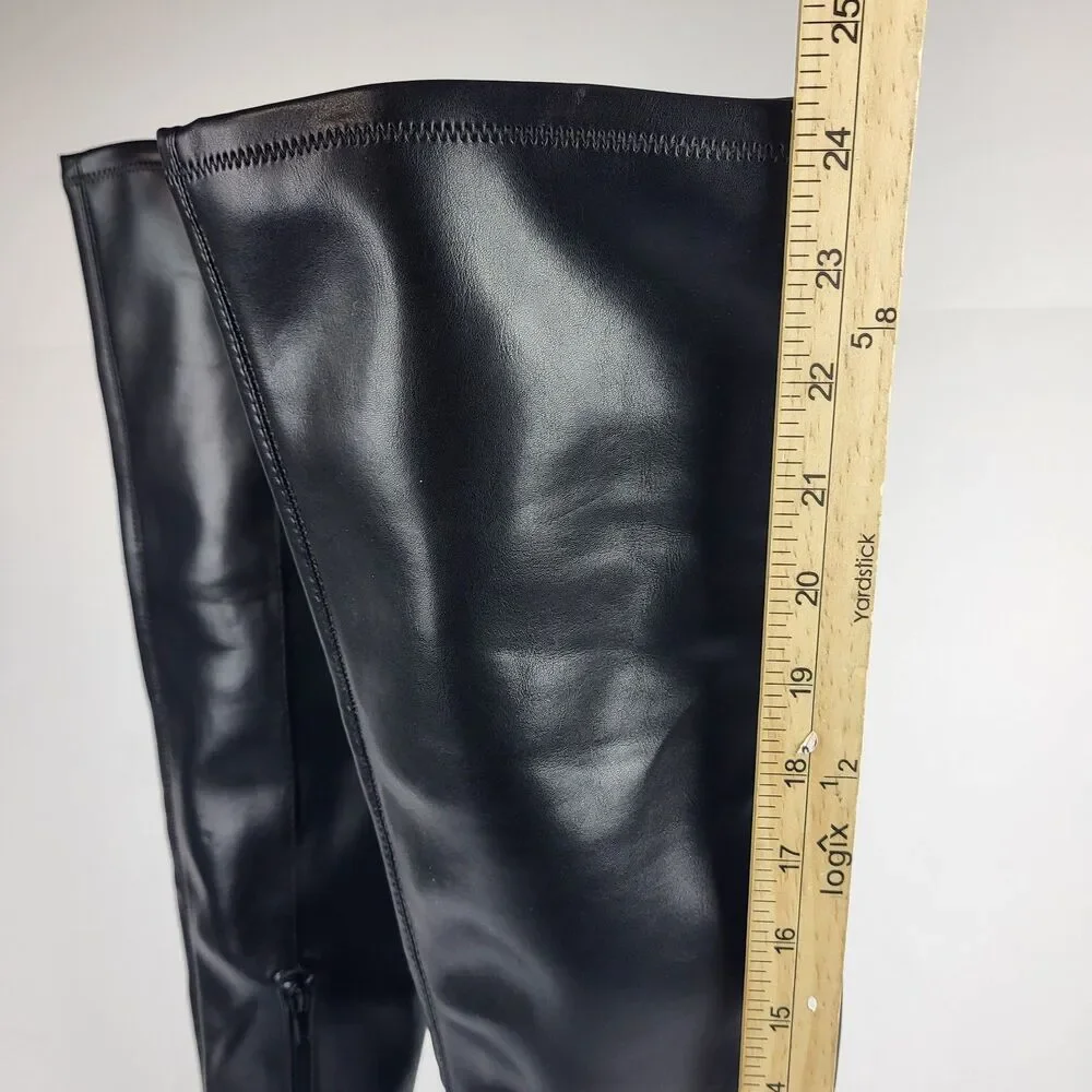 DV By Dolce Vita Women's Gollie Over The Knee Faux leather Boots Black Size 6